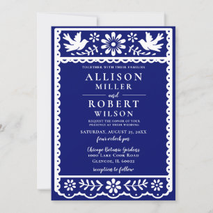 Invitation Mariage de la marine mexicaine Papel Picado