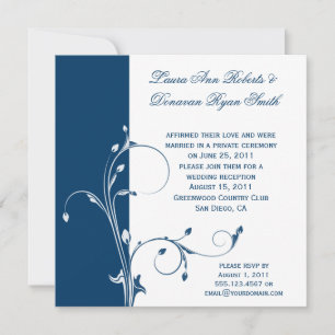 Invitation Mariage de la marine White Floral