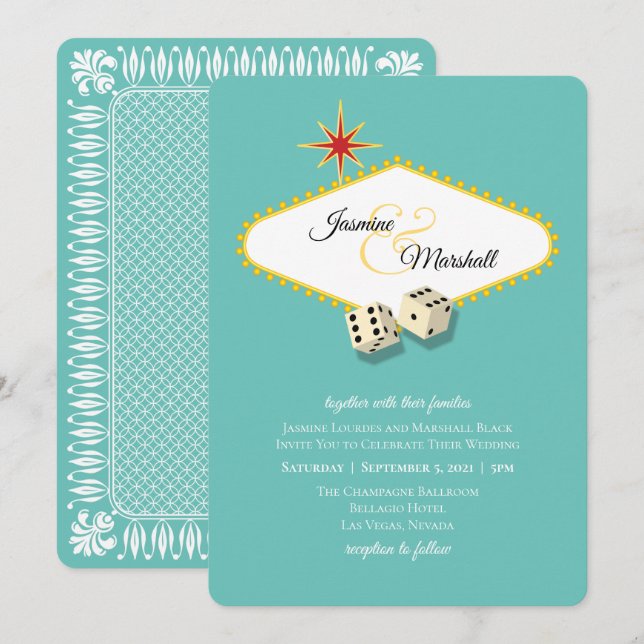Invitation Mariage de la Marque Las Vegas à Aqua 2 (Devant / Derrière)