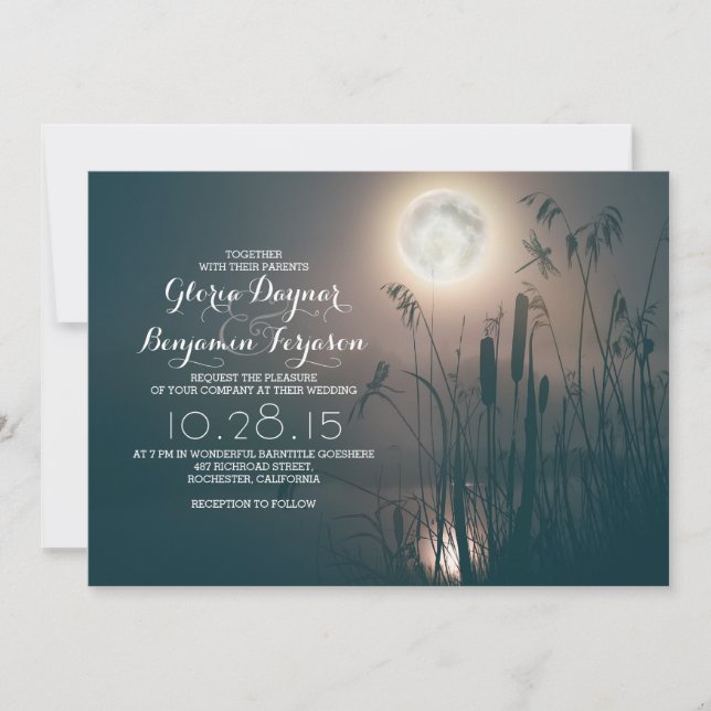 Invitation Mariage de la nuit de pleine lune (Devant)