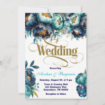 Mariage de la Peony bleu marine turquoise