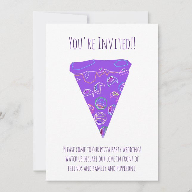 Invitation Mariage de la Pizza Party (Devant)