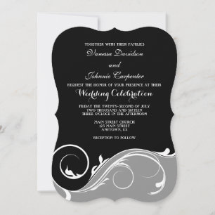 Invitation Mariage de la poignée gris gris noir gris invite