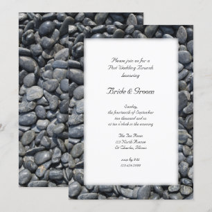 Invitation Mariage de la poste  Brunch Smooth Black Pebbles