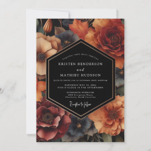 Invitation Mariage de la récolte florale ambre