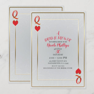 Invitation Mariage de la Reine de Coeur Blanche et Rouge