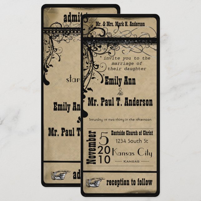 Invitation Mariage de la Renaissance médiévale (Devant / Derrière)