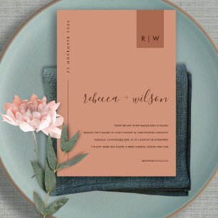 INVITATION MARIAGE DE LA TYPOGRAPHIE DE L'ORANGE EN TERRACOTT