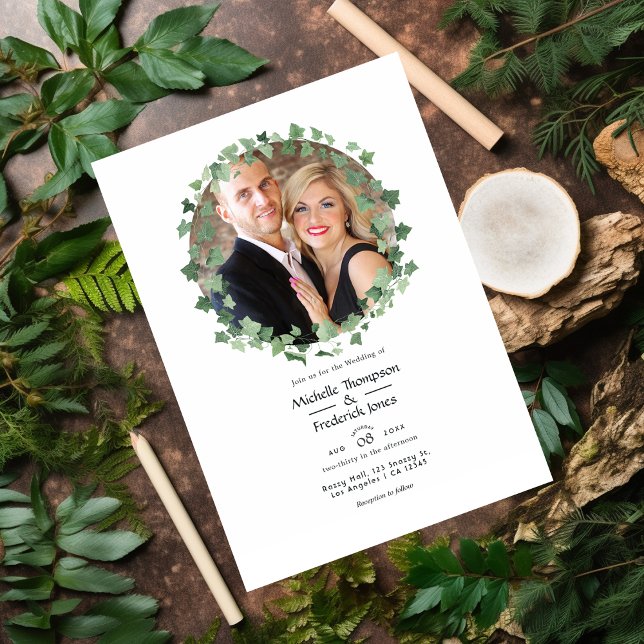 Invitation Mariage de la verdure des forêts boisées Photo (Créateur téléchargé)