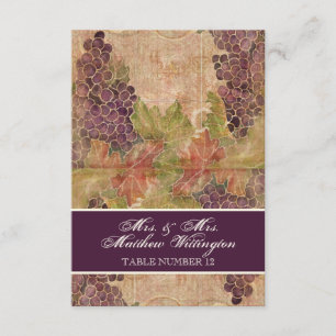 Invitation Mariage de la vigne âgée Numéro de tableau Siège