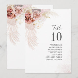 Invitation Mariage de laiton Pampas Numéro de siège 10
