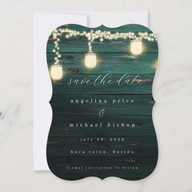 Invitation Mariage de lanterne mystique Sauvez la date (Devant)