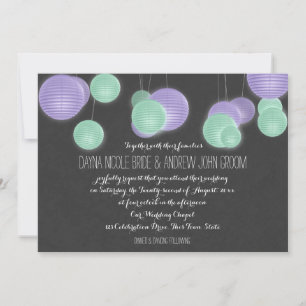 Invitation Mariage de lanternes en papier violet