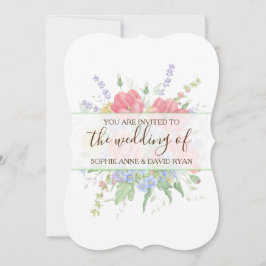Invitation Mariage de l'aquarelle rustique Fleurs sauvages de