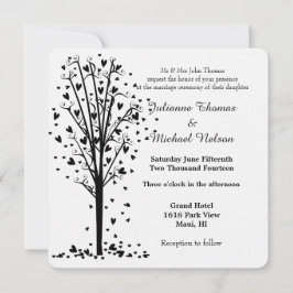 Invitation Mariage de l'arbre des Coeurs romantiques