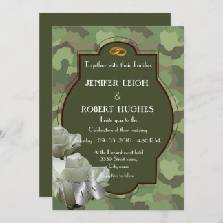 Invitation Mariage de l'armée romantique