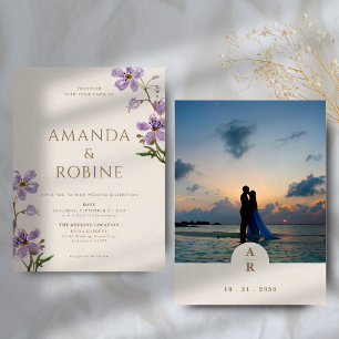 Invitation Mariage de lavande Fleur sauvage rustique