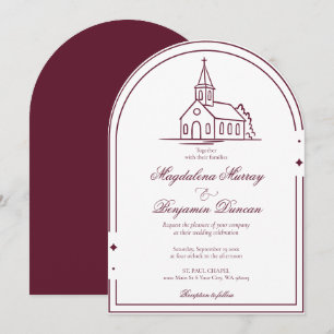 Invitation Mariage de l'église chapelle chrétienne de Bourgog