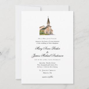Invitation Mariage de l'église religieuse