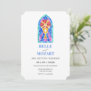 Invitation Mariage de l'église vitrail saint grail art