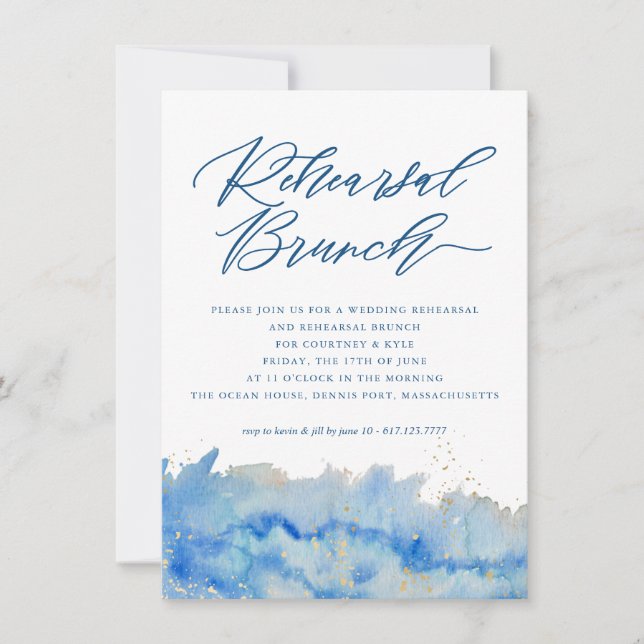 Invitation Mariage de l'élégance côtière Brunch (Devant)