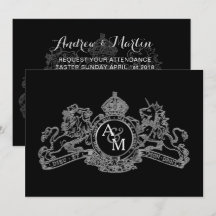 Mariage de l'emblème du lion d'argent noir Unicorn