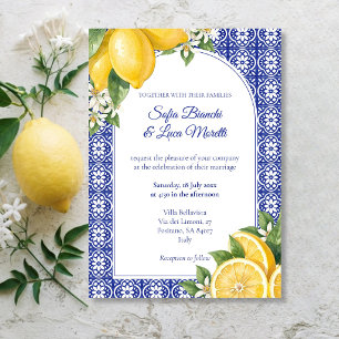 Invitation Mariage de l'été italien Amalfi Citron Carrelage B