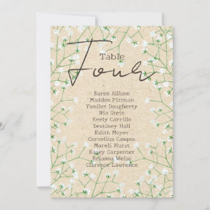 Invitation Mariage de l'haleine du bébé Tableau Numéro de siè