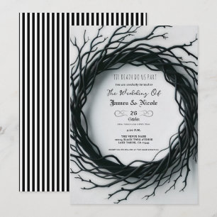 Invitation Mariage de l'Halloween de l'automne noir Twig