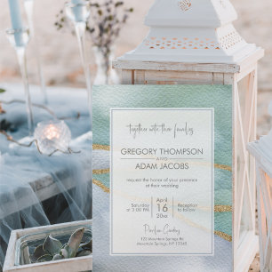 Invitation Mariage de ligne de Parties scintillant d'or Water