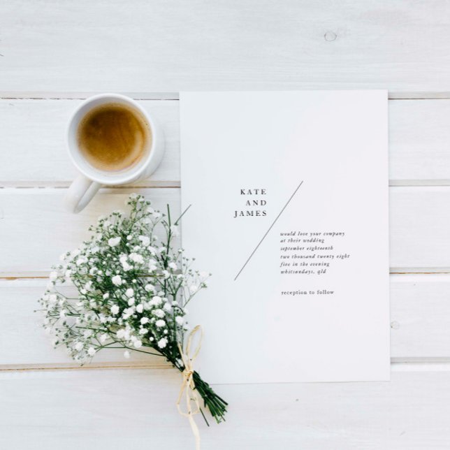 Invitation Mariage de ligne simple contemporain et minimalist (Créateur téléchargé)