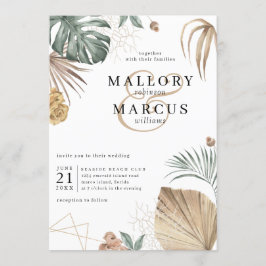 Invitation Mariage de l'île Tropical Oasis Pampas