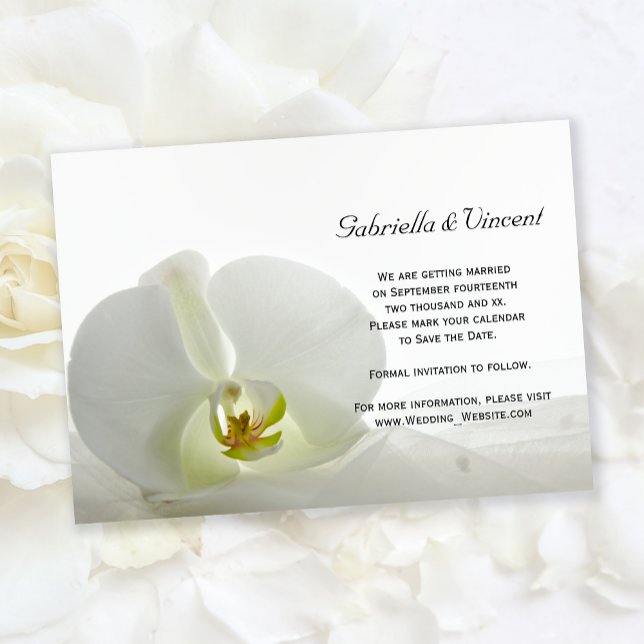 Invitation Mariage de l'orchidée blanche et du voile Sauvez l (Créateur téléchargé)