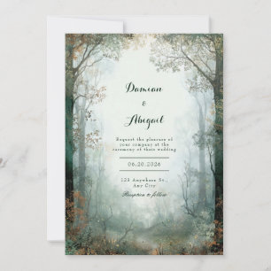 Invitation Mariage de luciole de forêt enchantée