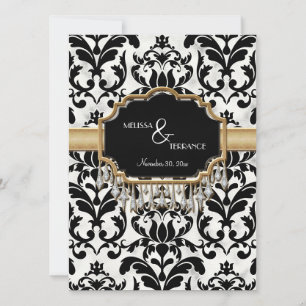 Invitation Mariage de lunettes dorées vieilles et démontées