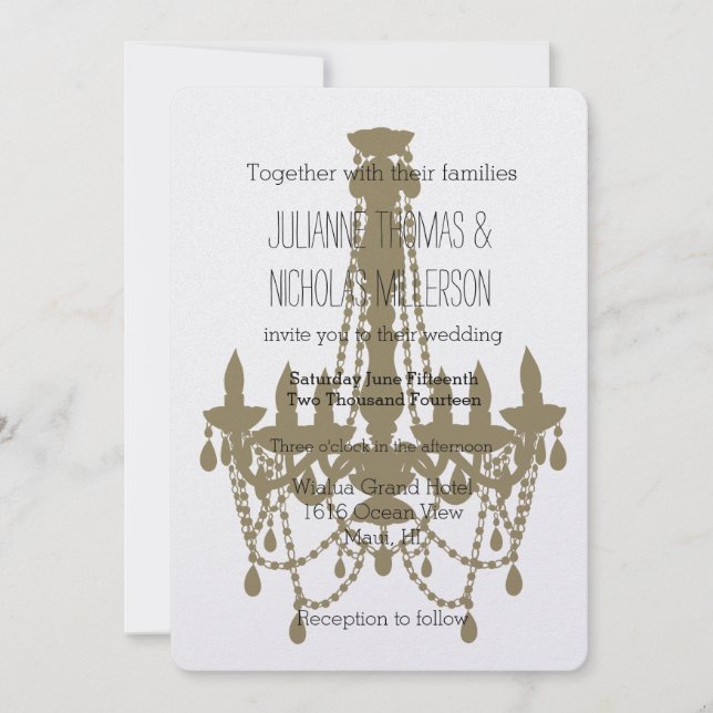Invitation Mariage de lustre d'or (Devant)