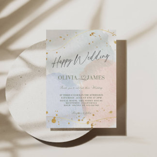 Invitation Mariage de luxe botanique - Bonne fête de mariage