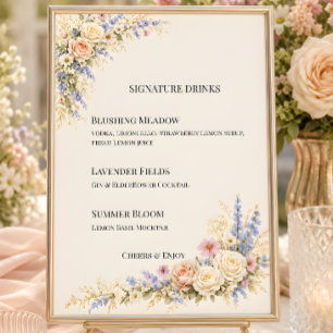 Invitation Mariage de luxe dans une prairie de fleurs sauvage