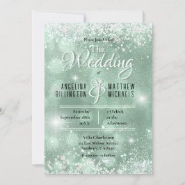 Invitation Mariage de luxe de la Parties scintillant Aqua