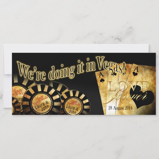 Invitation Mariage de luxe de Laura et John à Las Vegas (Devant)