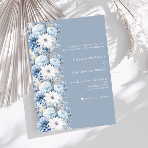 Invitation Mariage de luxe Dusty blue florals