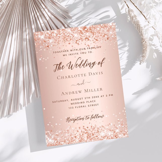 Invitation mariage de luxe en or rose (Créateur téléchargé)