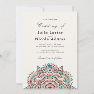 Invitation Mariage de Luxe Métallisé Pailleté Géométrique