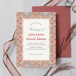 Invitation Mariage de Luxe Métallisé Pailleté Géométrique