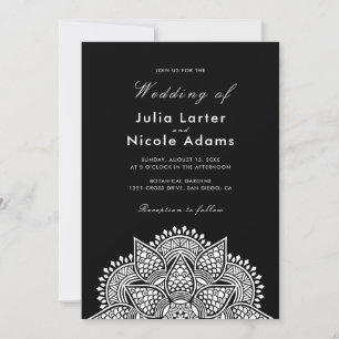 Invitation Mariage de Luxe Métallisé Pailleté Géométrique