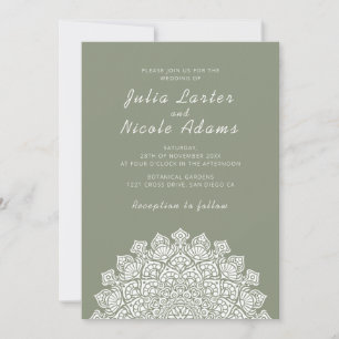 Invitation Mariage de mandala de lune croissante aérienne rad