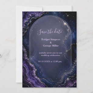 Invitation Mariage de marbre d'agate de Galaxie Céleste