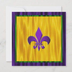Invitation Mariage de mardi gras d'Elegant Fleur De Lis