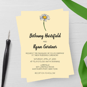 Invitation Mariage de marguerite minimaliste