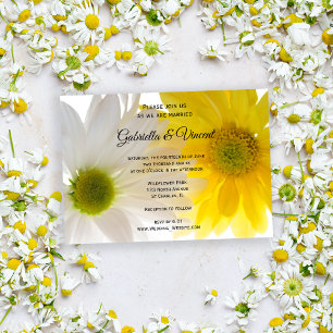 Invitation Mariage de marguerites jaune et blanc